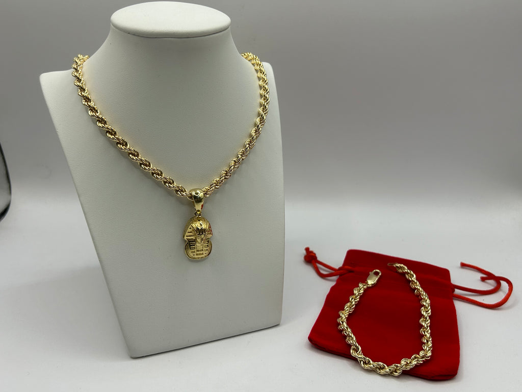 Set Collier Ras du Cou et Bracelet en Argent 925 avec Pendentif Pharaon – Choisissez la Composition | CM Silver Jewels