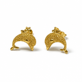 Orecchini a Lobo in Oro Giallo 18 kt Delfino 10 mm | CM Silver Jewels