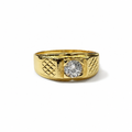 Solitario Maschile in Oro Giallo 18 Carati – Misura 21.5 | CM Silver Jewels