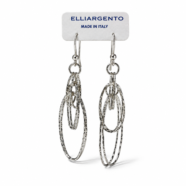 Orecchini Pendenti in Argento 925 con Cerchi Intrecciati – 60 mm | CM Silver Jewels