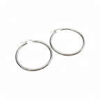 Orecchini Creole Classiche in Argento 925 Lucido – 4,5 cm | CM Silver Jewels
