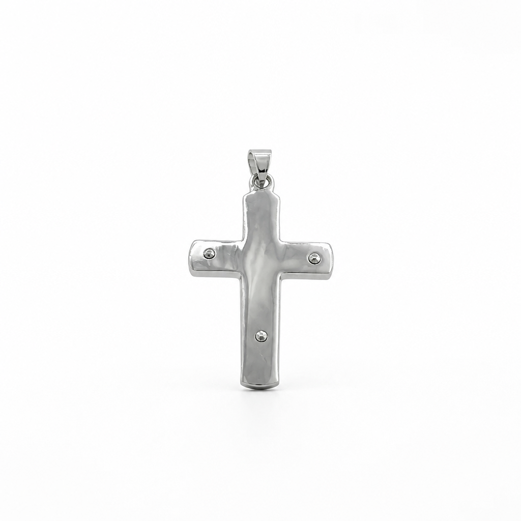 Croce in Argento 925 Bicolore con Finitura Dorata – 45×25 mm | CM Silver Jewels