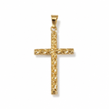 Croce in Oro 18 Carati Lavorazione Diamantata – 4 cm | CM Silver Jewels