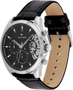 Orologio Uomo Tommy Hilfiger Acciaio Cinturino in Pelle Nera 43,5mm | CM Silver Jewels