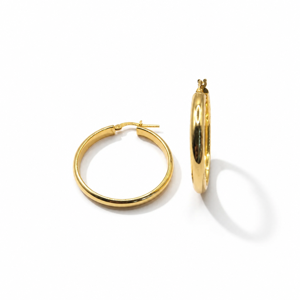 Orecchini in Argento 925 Placcati Oro 24 kt – Larghezza 35 mm | CM Silver Jewels