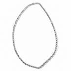 Collier Ras-du-Cou Maille Ovale en Or Blanc 18 (750) Carats – 50 cm, Épaisseur 4 mm | CM Silver Jewels