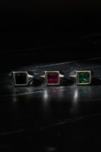 Anello Berlino Uomo in Argento 925 Regolabile – Verde, Rosso e Nero | CM Silver Jewels