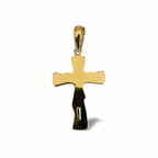 Croce Bicolore in Oro 18 Carati con Cristo – 6 cm | CM Silver Jewels