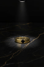 925 Sterling Silver Gold Plated Ring – White or Black Zircon