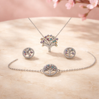Ensemble de bijoux Arbre de Vie en argent 925 – Collier, bracelet et boucles d'oreilles hypoallergéniques sans nickel