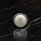 Anello Chevalier in Argento 925 con Pietra Naturale – 5 Colori, Misura Regolabile | CM Silver Jewels