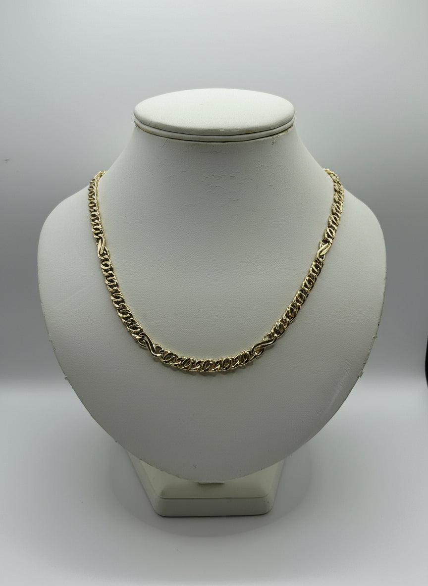 Collana in Argento 925 Placcata Oro – Maglia Intrecciata Brillante - Gioielleria CM SILVER & JEWELS