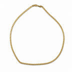 Collana Grumetta in Argento 925 Placcato Oro 24 Carati – 55 cm, 3,8 mm | CM Silver Jewels