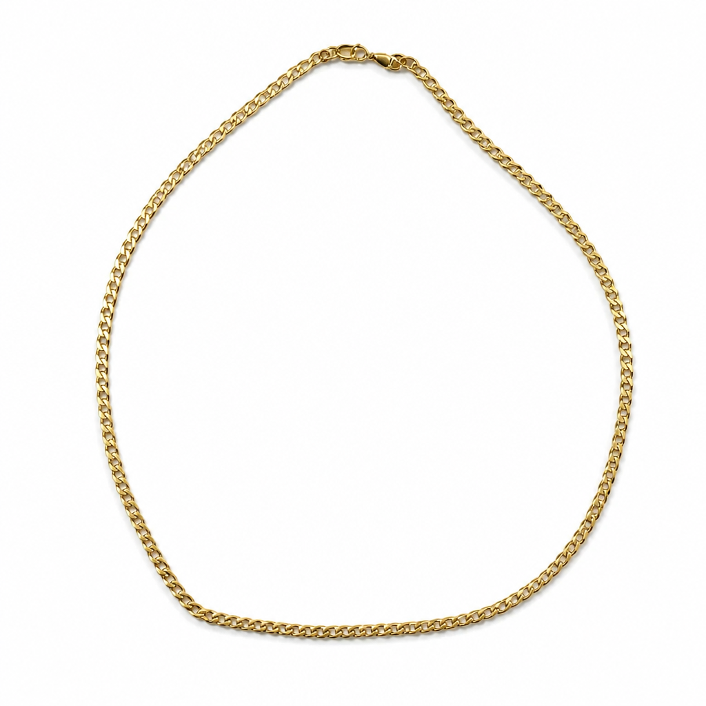 Collana Grumetta in Argento 925 Placcato Oro 24 Carati – 55 cm, 3,8 mm | CM Silver Jewels