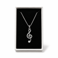 Collana con Chiave di Violino Luminosa 30 mm, 45 cm | CM Silver Jewels