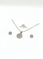 Set Donna Eleganza Brillante in Argento 925 – Collana,Anello e Orecchini - Gioielleria CM SILVER & JEWELS