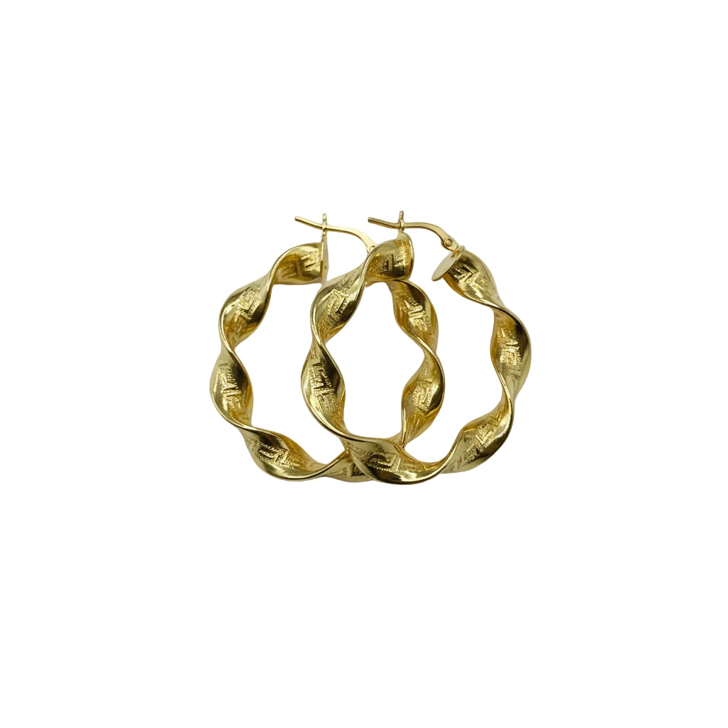 Boucles d'oreilles en Argent 925 Plaqué Or – 40mm | CM Silver Jewels