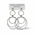 Orecchini a Chiodo in Argento 925 con Cerchi Multipli – 50 mm | CM Silver Jewels