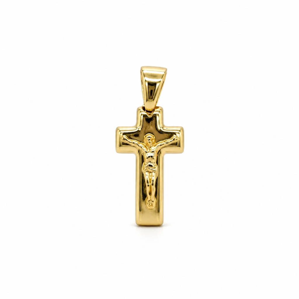 Crucifix en Argent 925 Plaqué Or 18 carats – 30 mm | CM Silver Jewels