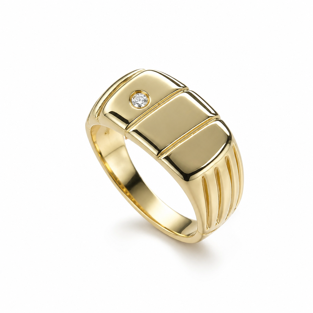 Anello in Oro Giallo 18 Carati con Zircone – Misura 19 | CM Silver Jewels