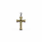Crocetta in Argento 925 Bicolore con Finitura Dorata – 13×20 mm | CM Silver Jewels