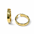 18 kt Yellow Gold Torchon Hoop Earrings 25 × 5 mm | CM Silver Jewels