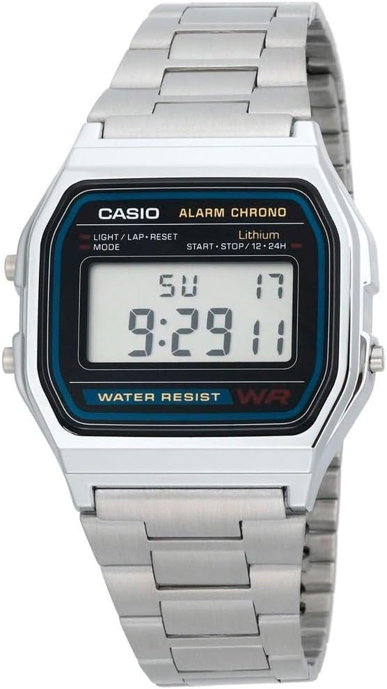 Orologio Casio A158WA-1DF Vintage Digitale Acciaio – Iconico Retrò Unisex