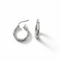 18k White Gold Diamond Hoop Earrings – 15mm | CM Silver Jewels