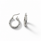 18k White Gold Diamond Hoop Earrings – 15mm | CM Silver Jewels