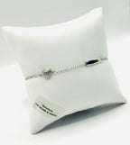 925 Silver Girls' Bracelet with Heart and Tag - 16 cm (with 3 cm extension) - Elegance and Sweetness at an Unmissable Price
