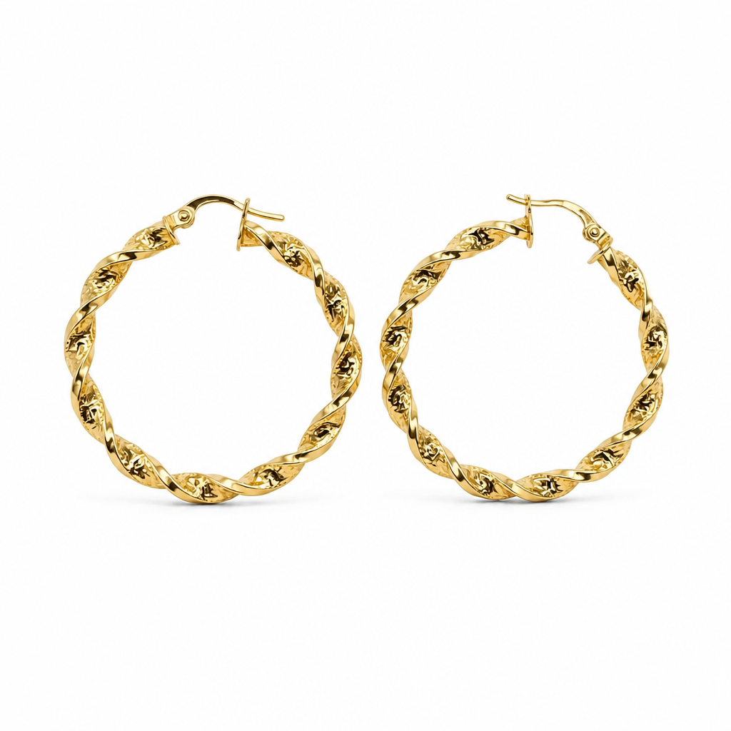 Orecchini a Cerchio in Oro 18kt (750) – 35 mm | CM Silver Jewels