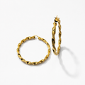 Orecchini Cerchio a Tortile in Argento 925 Placcato Oro 24kt – 63 mm | CM Silver Jewels