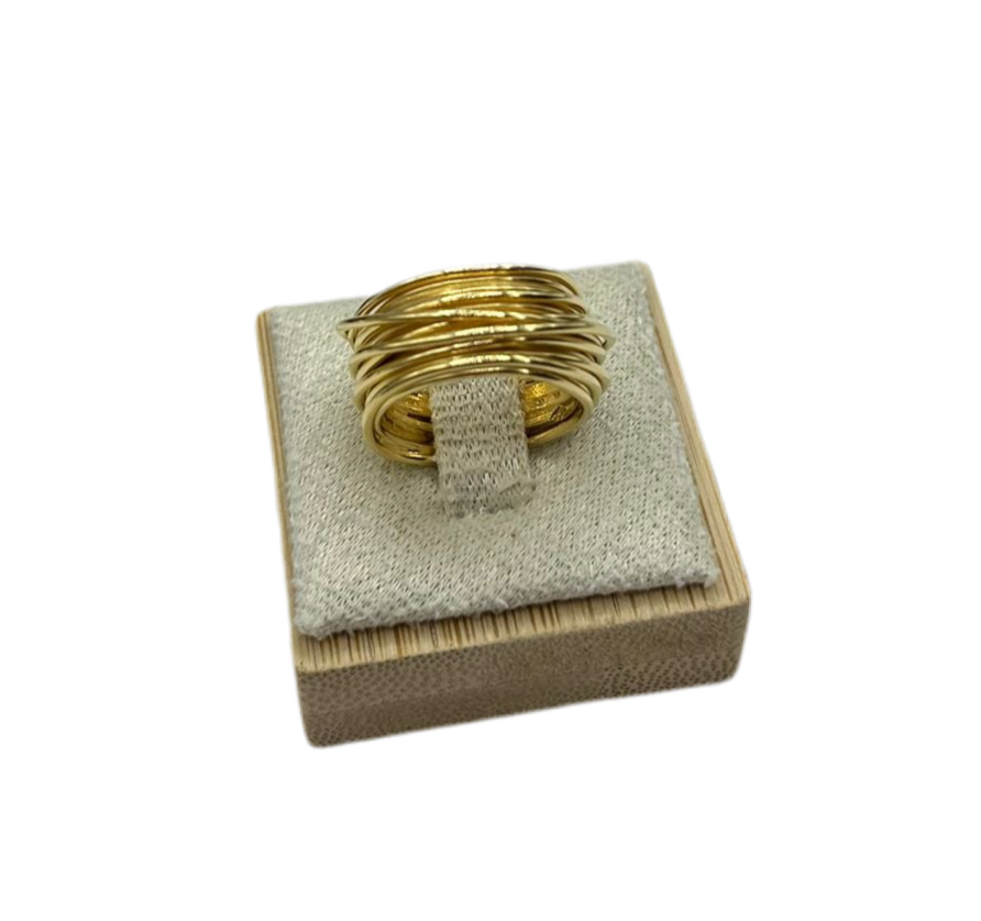 “Thread of Life” Ring in Gold-Plated 925 Silver – Sizes 10-26