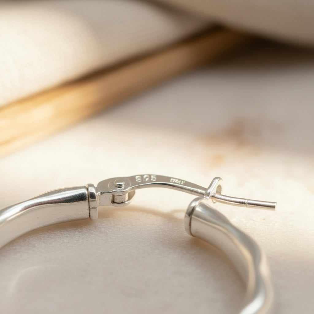 Orecchini Creole in Argento 925 con Profilo Ondulato – 2,5 cm | CM Silver Jewels