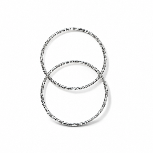 Orecchini a Cerchio in Argento 925 Diamantati – 43 mm | CM Silver Jewels