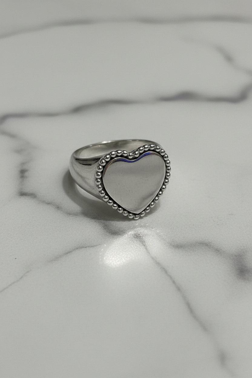 Anello Cuore in Argento 925 con Pietra – Disponibile in Più Colori | CM Silver Jewels