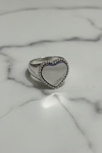 Anello Cuore in Argento 925 con Pietra – Disponibile in Più Colori | CM Silver Jewels