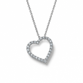 Collana in Argento 925 con Cuore Trasversale e Zirconi 45 cm | CM Silver Jewels