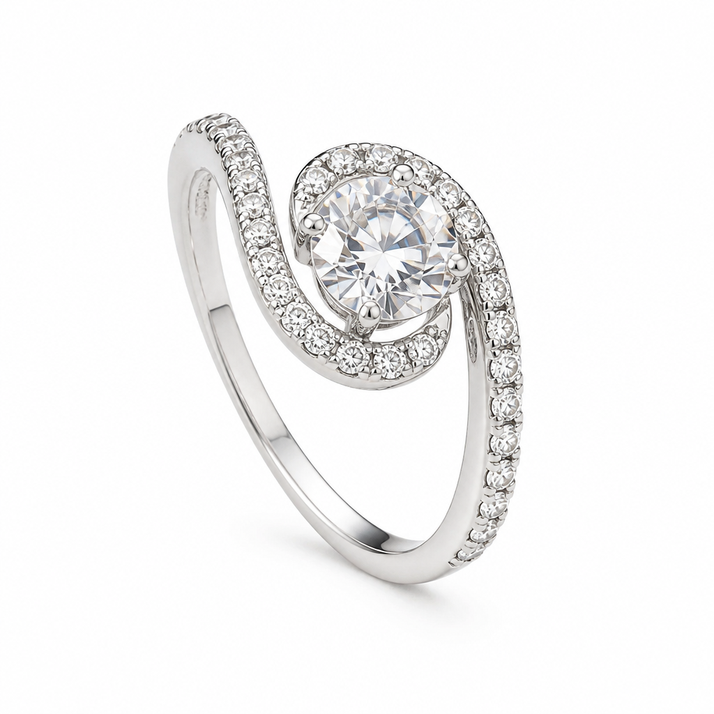 Anello Solitario Donna in Oro 18 Carati con Zircone 0,40 ct – Misura 14 | CM Silver Jewels
