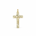 Crocifisso in Oro 18kt Giallo Diamantato con Cristo – 45×20mm | CM Silver Jewels