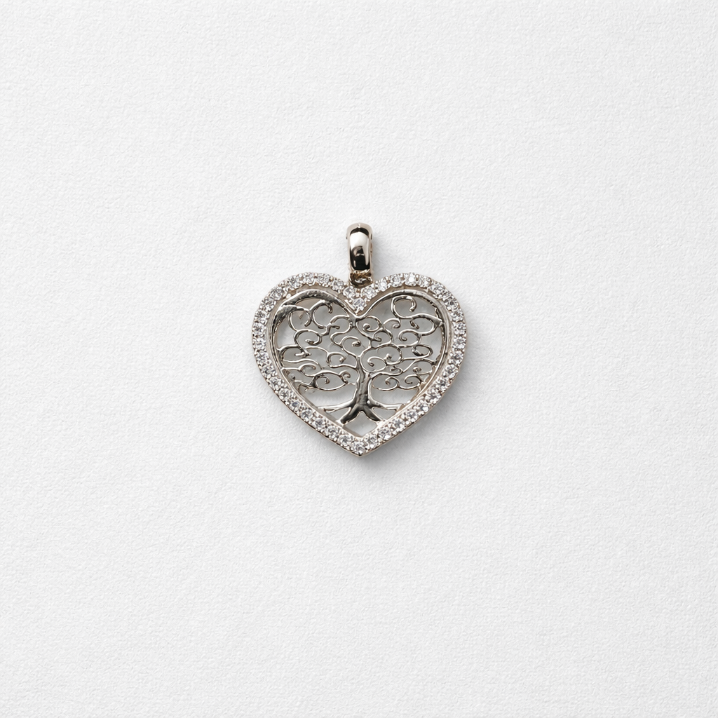 Pendentif Arbre de Vie en Or Blanc 18 carats (750) – 2x2 cm | CM Silver Jewels