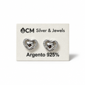 Orecchini a Chiodo in Argento 925 con Doppio Cuore 10 mm | CM Silver Jewels