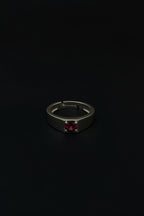 Sterling Silver Ring - White or Black Zircon Adjustable