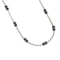 Collana Catena in Acciaio con Inserti Neri – Lunghezza 50 cm | CM Silver Jewels