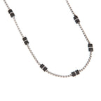 Collana Catena in Acciaio con Inserti Neri – Lunghezza 50 cm | CM Silver Jewels
