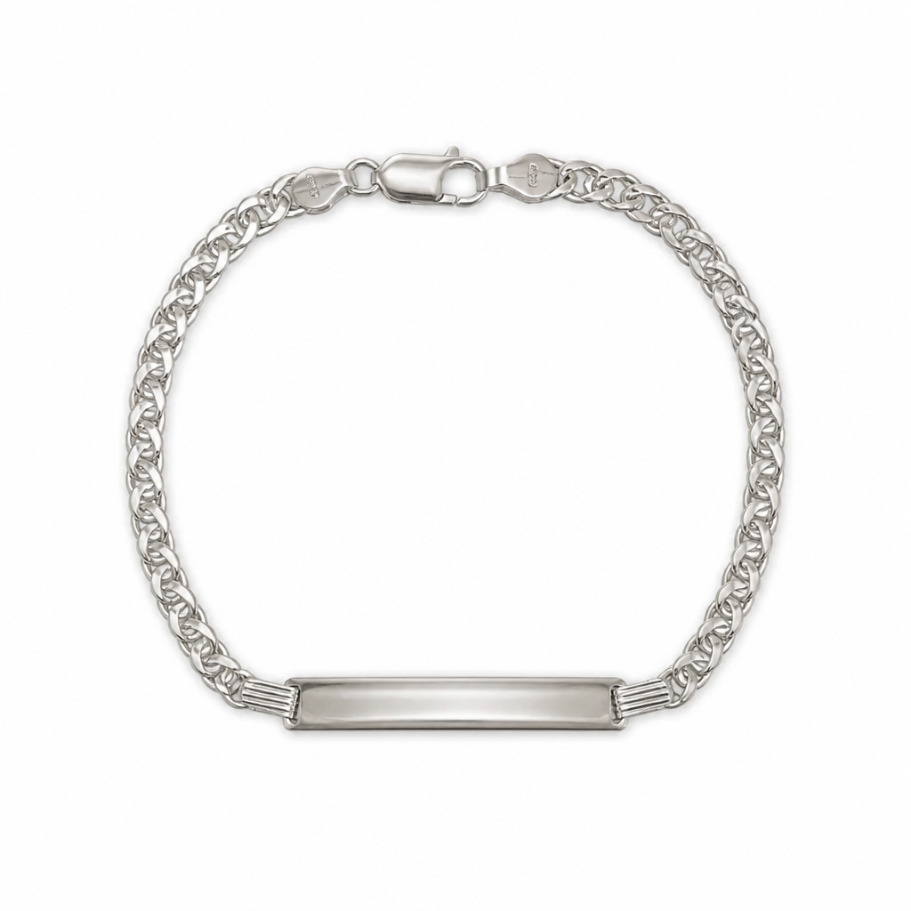 Bracciale in Argento 925 con Targhetta Incisa Personalizzabile | CM Silver Jewels