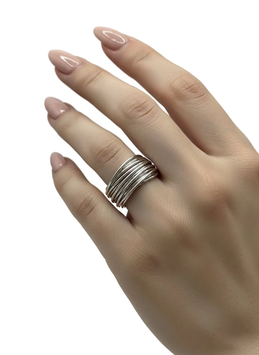 Anello “Filo della Vita” in Argento 925 Placcato Oro – Misure 10-26