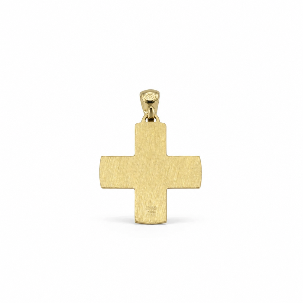 Pendentif Croix Grecque en Argent 925 Plaqué Or Jaune – 30 mm | CM Silver Jewels