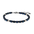 Bracciale Uomo in Acciaio con Elementi Blu e Nero – 18 cm | CM Silver Jewels