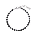 Bracciale Uomo in Acciaio con Palline Nere – 18 cm | CM Silver Jewels